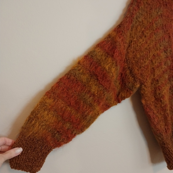 Bernat Klein Vintage Loose Knit Pullover Sweater Orange Size Small/Medium - Picture 4 of 9